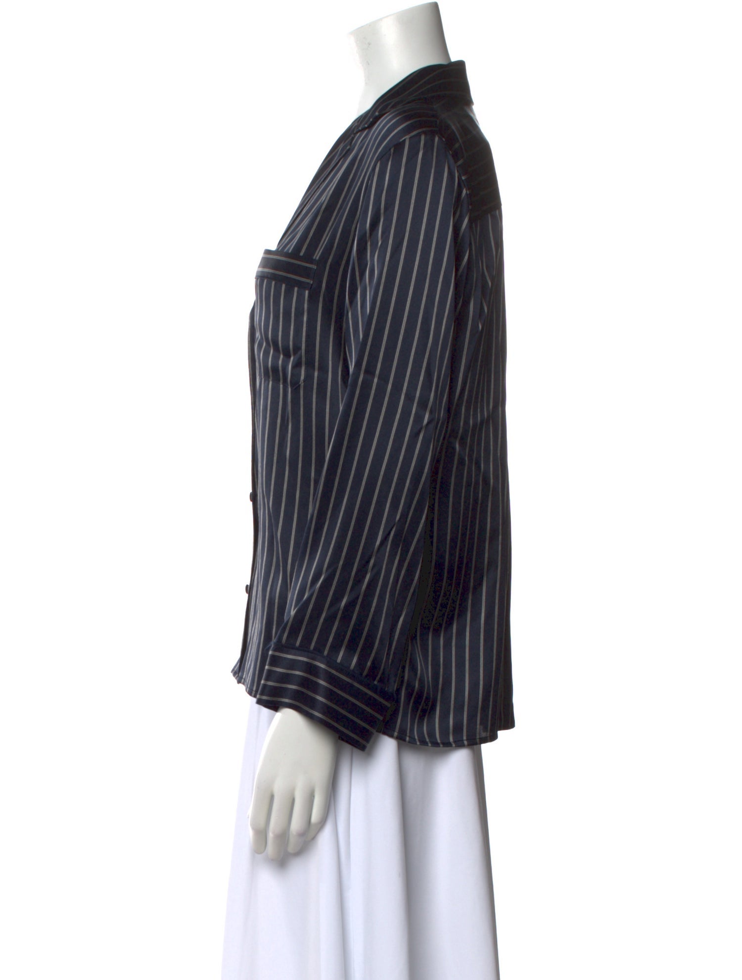 Vince Silk Striped Blouse