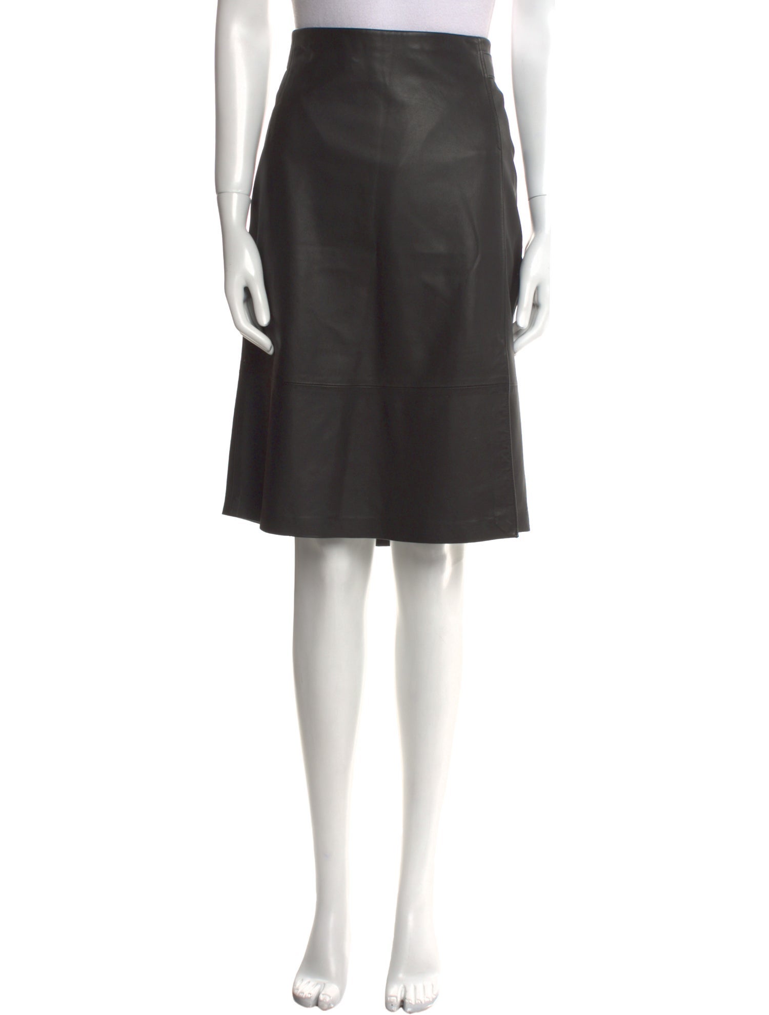 Vince Lamb Leather Knee-Length Skirt