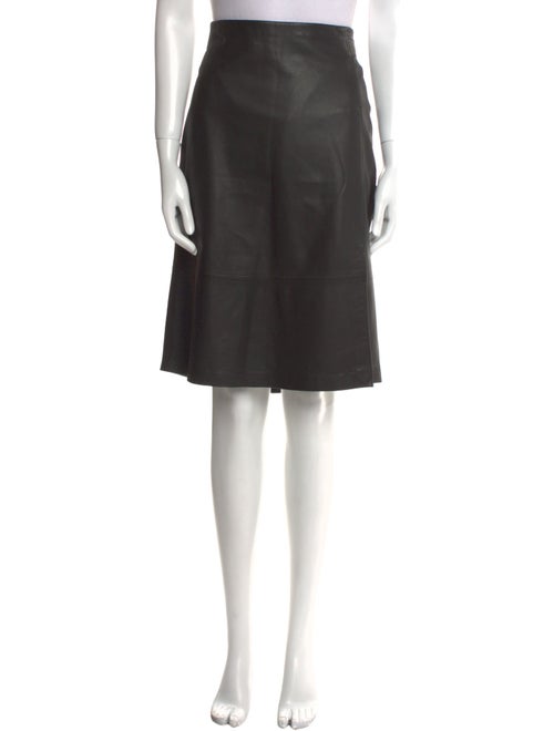 Vince Lamb Leather Knee-Length Skirt