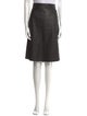 Vince Lamb Leather Knee-Length Skirt