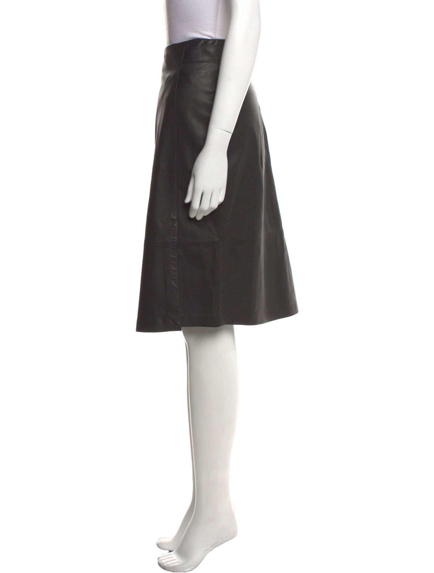 Vince Lamb Leather Knee-Length Skirt