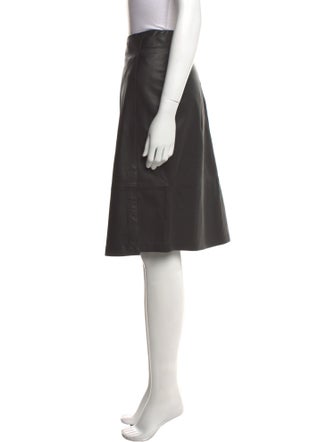 Vince Lamb Leather Knee-Length Skirt