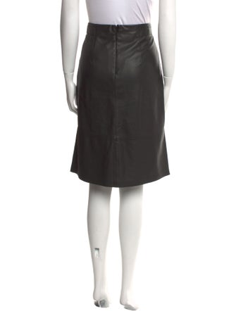 Vince Lamb Leather Knee-Length Skirt