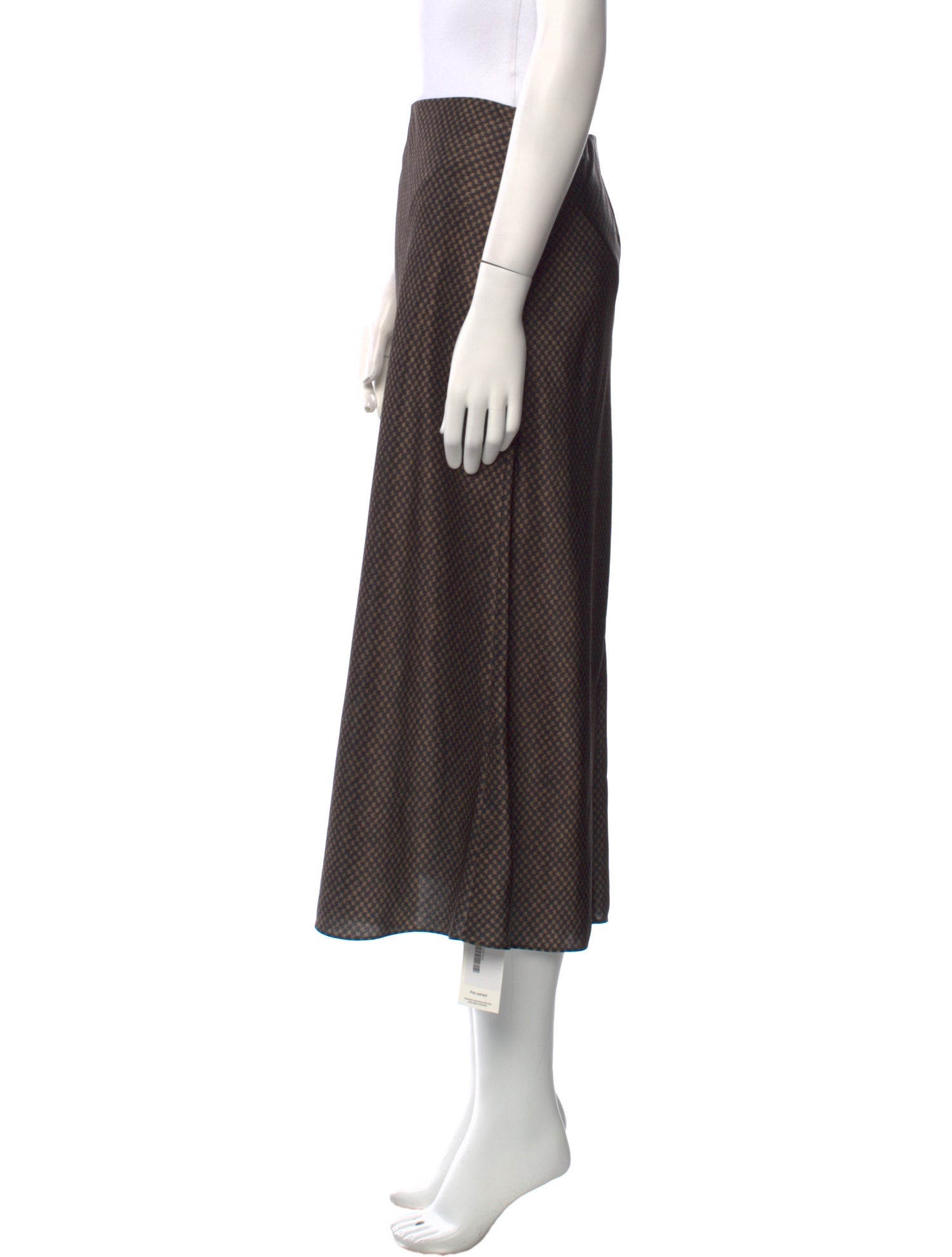 Vince Plaid Print Midi Length Skirt