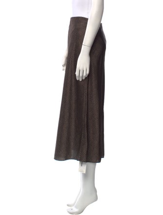 Vince Plaid Print Midi Length Skirt