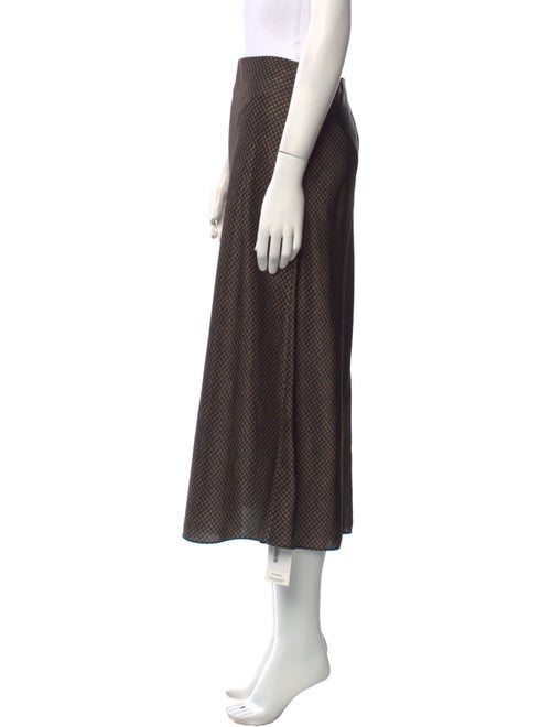 Vince Plaid Print Midi Length Skirt