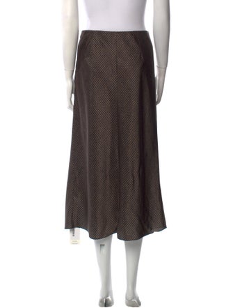 Vince Plaid Print Midi Length Skirt