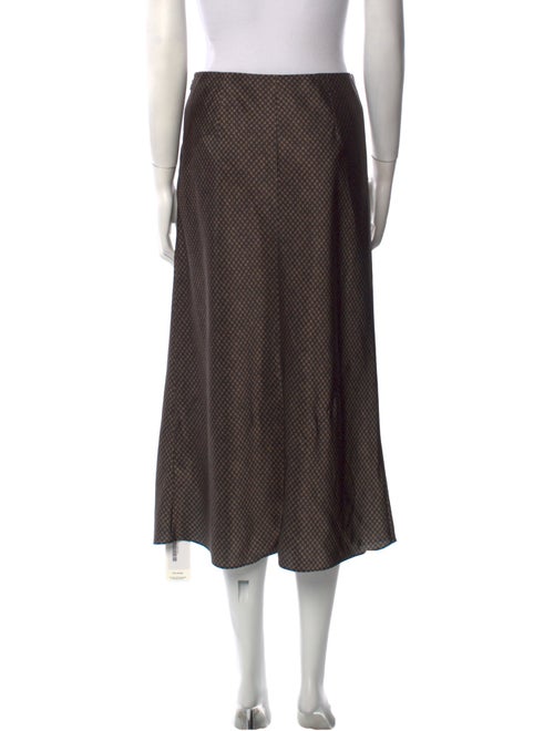 Vince Plaid Print Midi Length Skirt