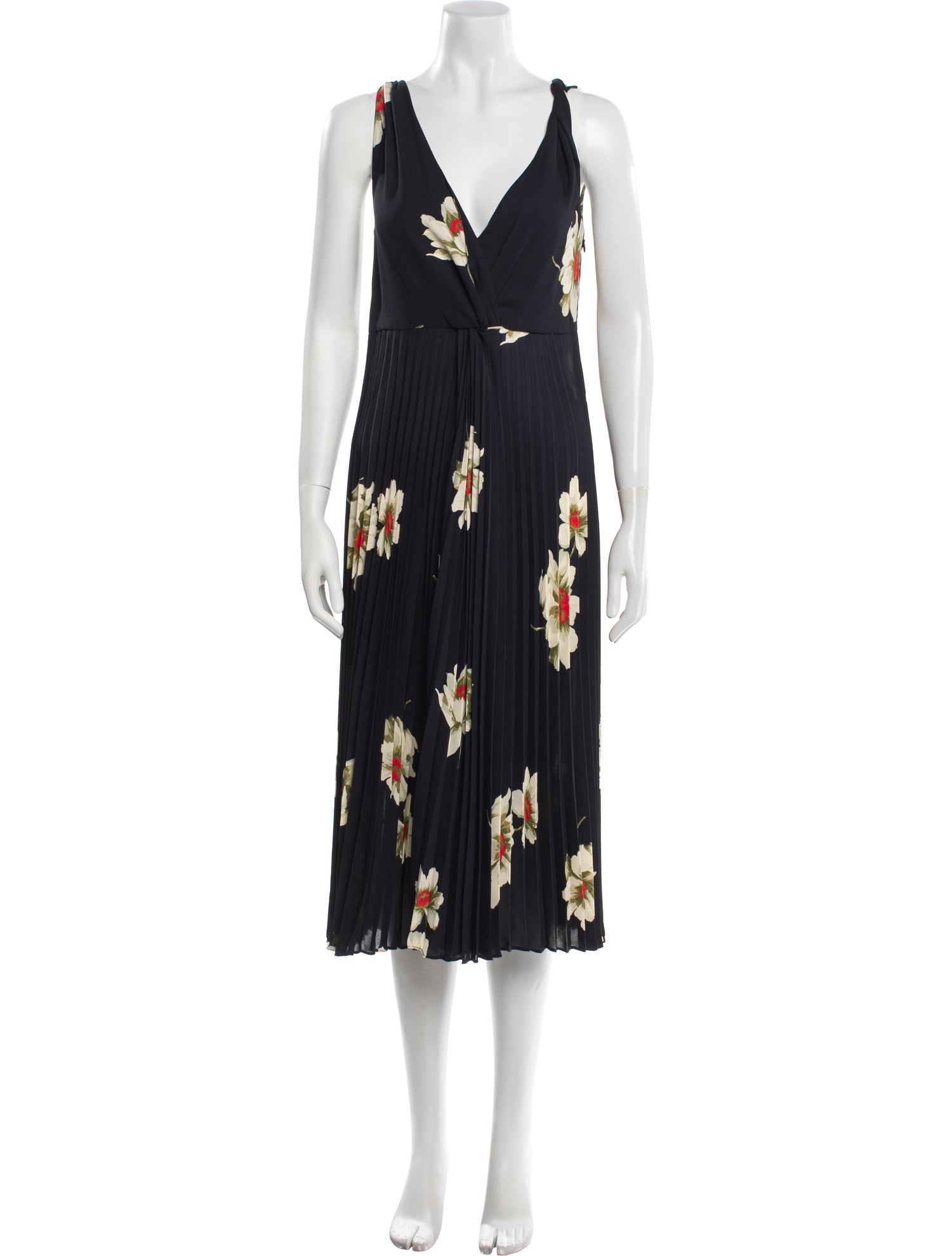 Vince Floral Print Midi Length Dress