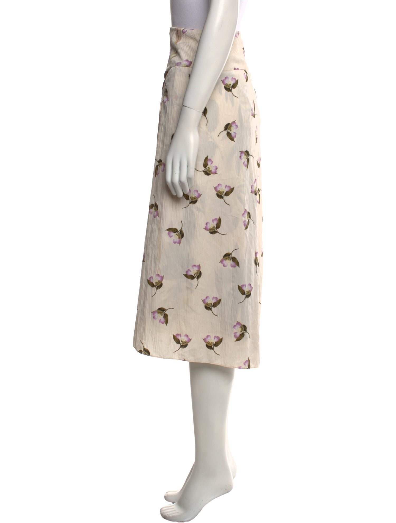 Vince Floral Print Midi Length Skirt