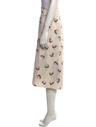 Vince Floral Print Midi Length Skirt