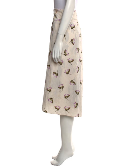 Vince Floral Print Midi Length Skirt