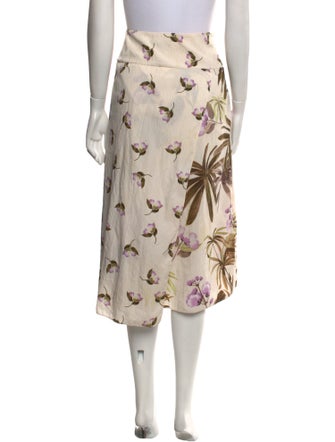 Vince Floral Print Midi Length Skirt