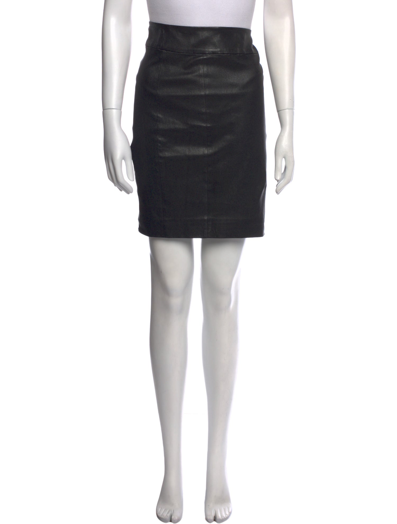 Vince Leather Trim Embellishment Knee-Length Skirt