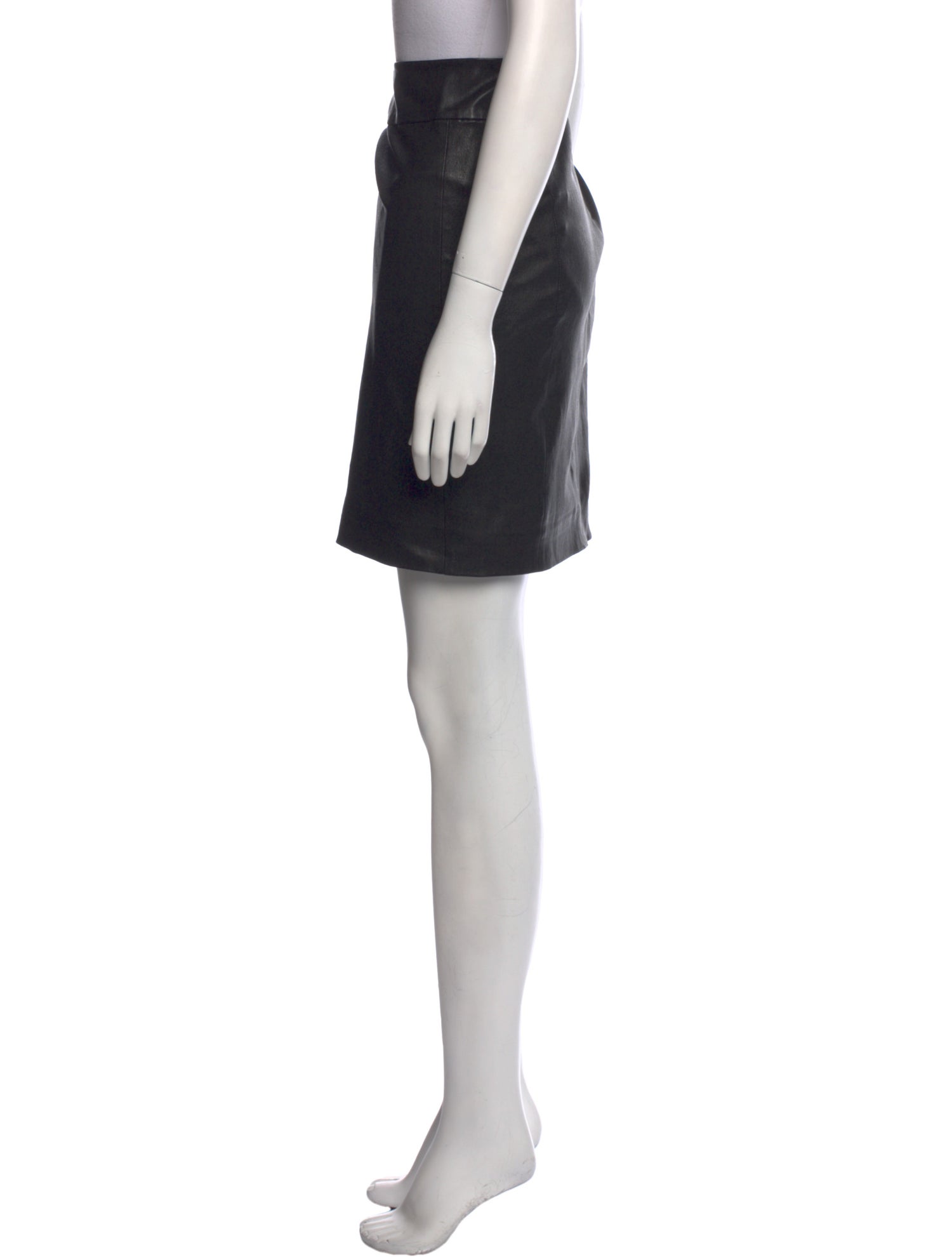 Vince Leather Trim Embellishment Knee-Length Skirt