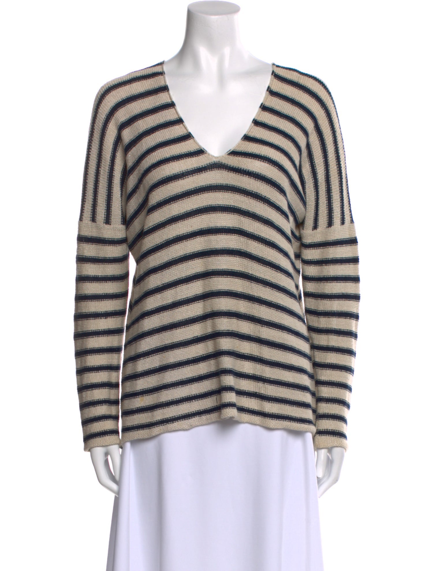Vince Striped V-Neck Sweater