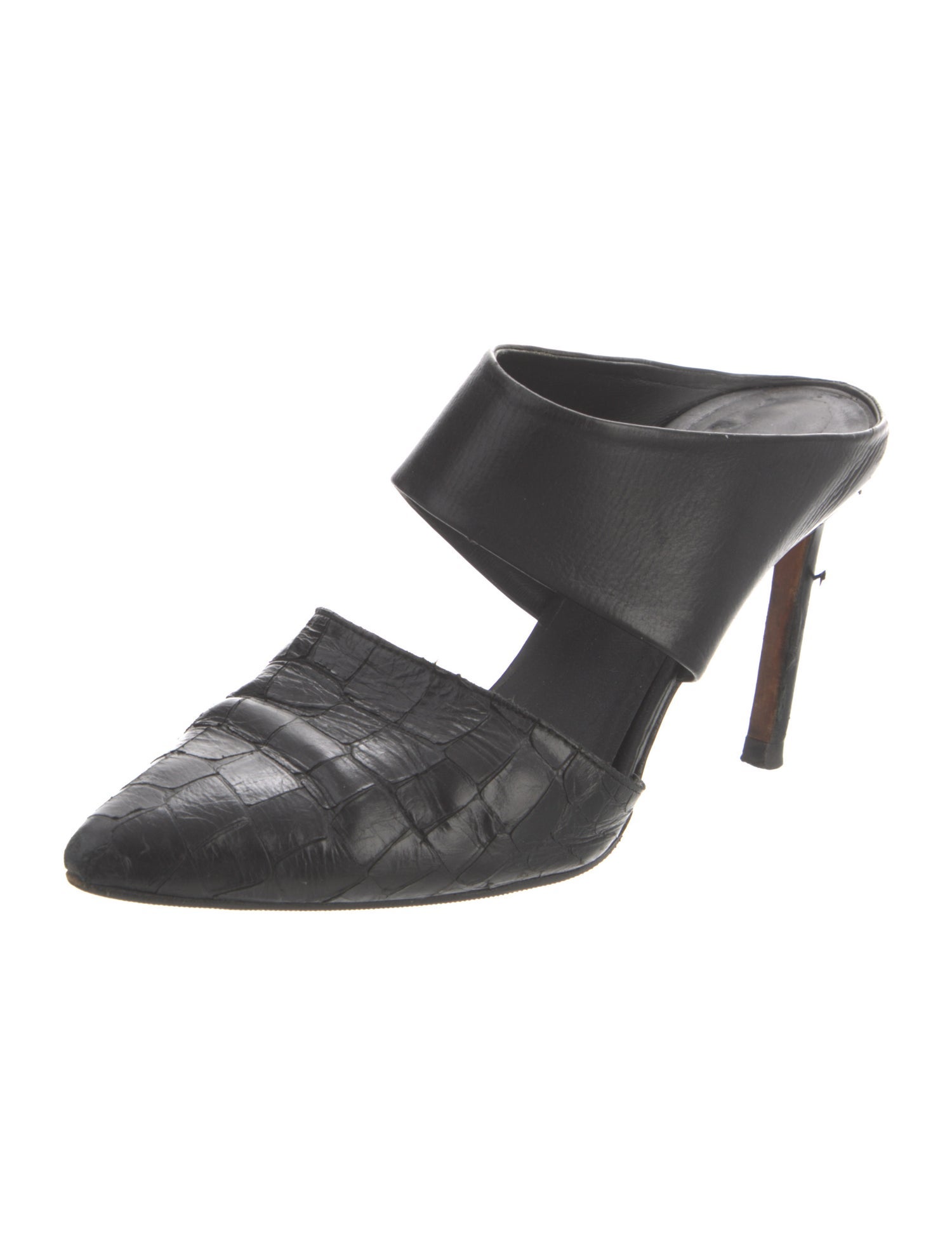 Vince Leather Cutout Accent Mules