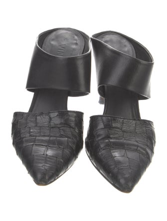 Vince Leather Cutout Accent Mules