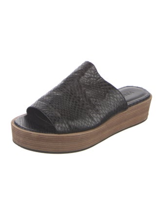 Vince Embossed Leather Slides