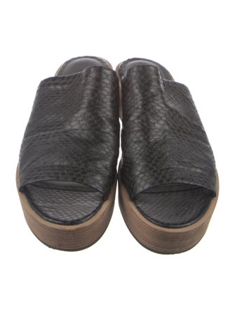 Vince Embossed Leather Slides
