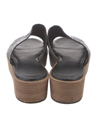 Vince Embossed Leather Slides