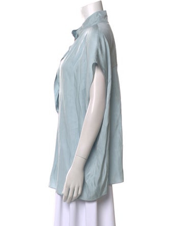 Vince Short Sleeve Button-Up Top