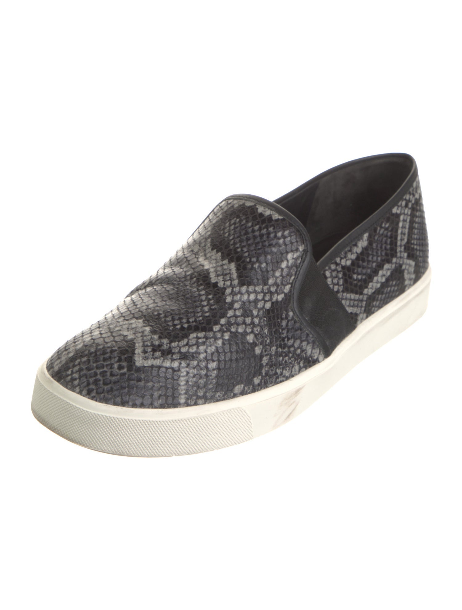 Vince Embossed Leather Animal Print Sneakers