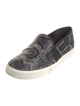 Vince Embossed Leather Animal Print Sneakers