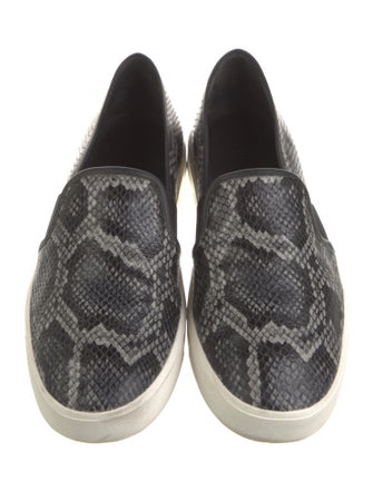 Vince Embossed Leather Animal Print Sneakers