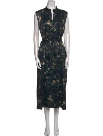 Vince Floral Print Long Dress