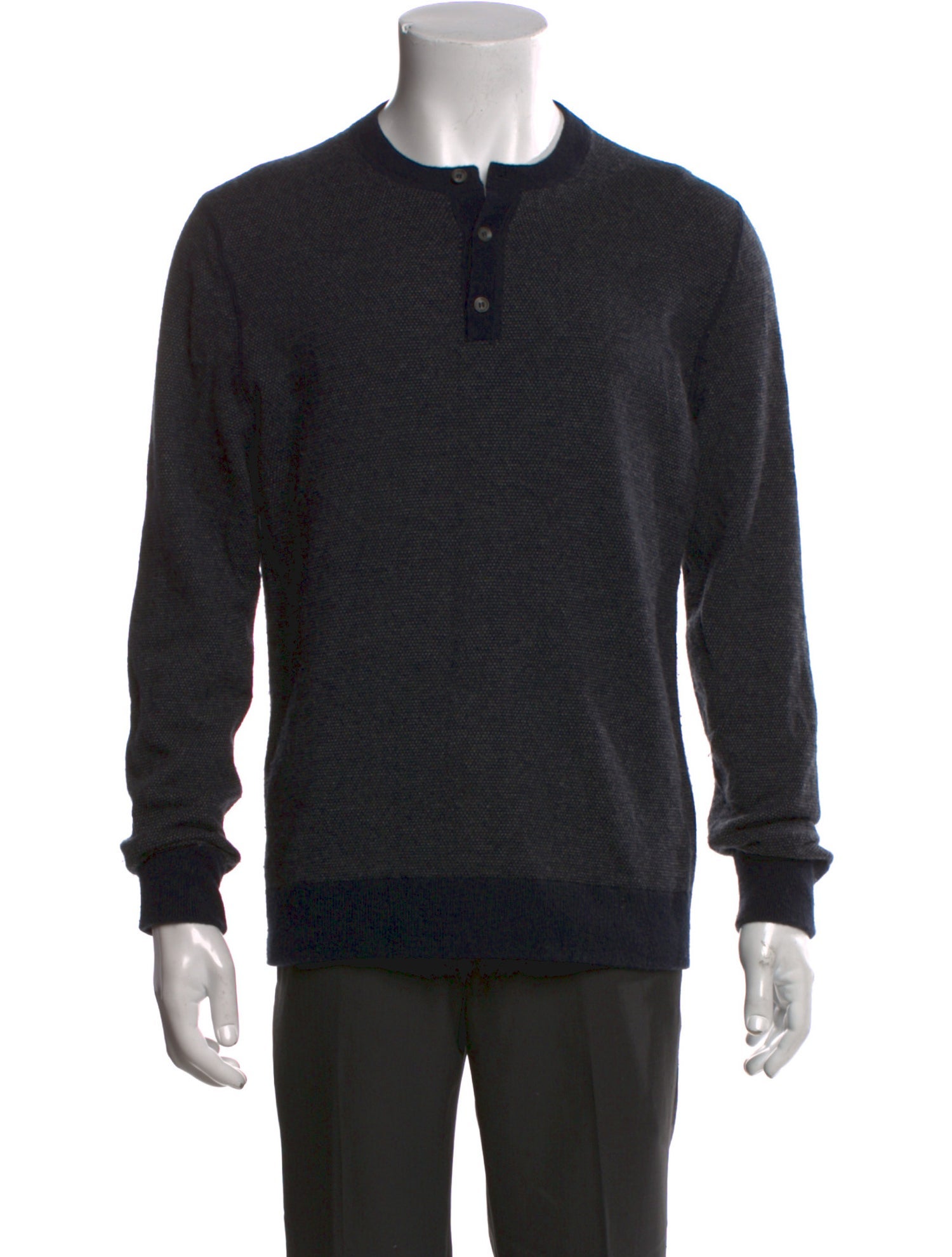 Vince Wool Crew Neck Polo Sweater