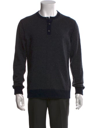 Vince Wool Crew Neck Polo Sweater
