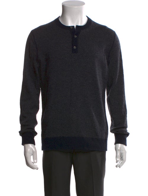 Vince Wool Crew Neck Polo Sweater