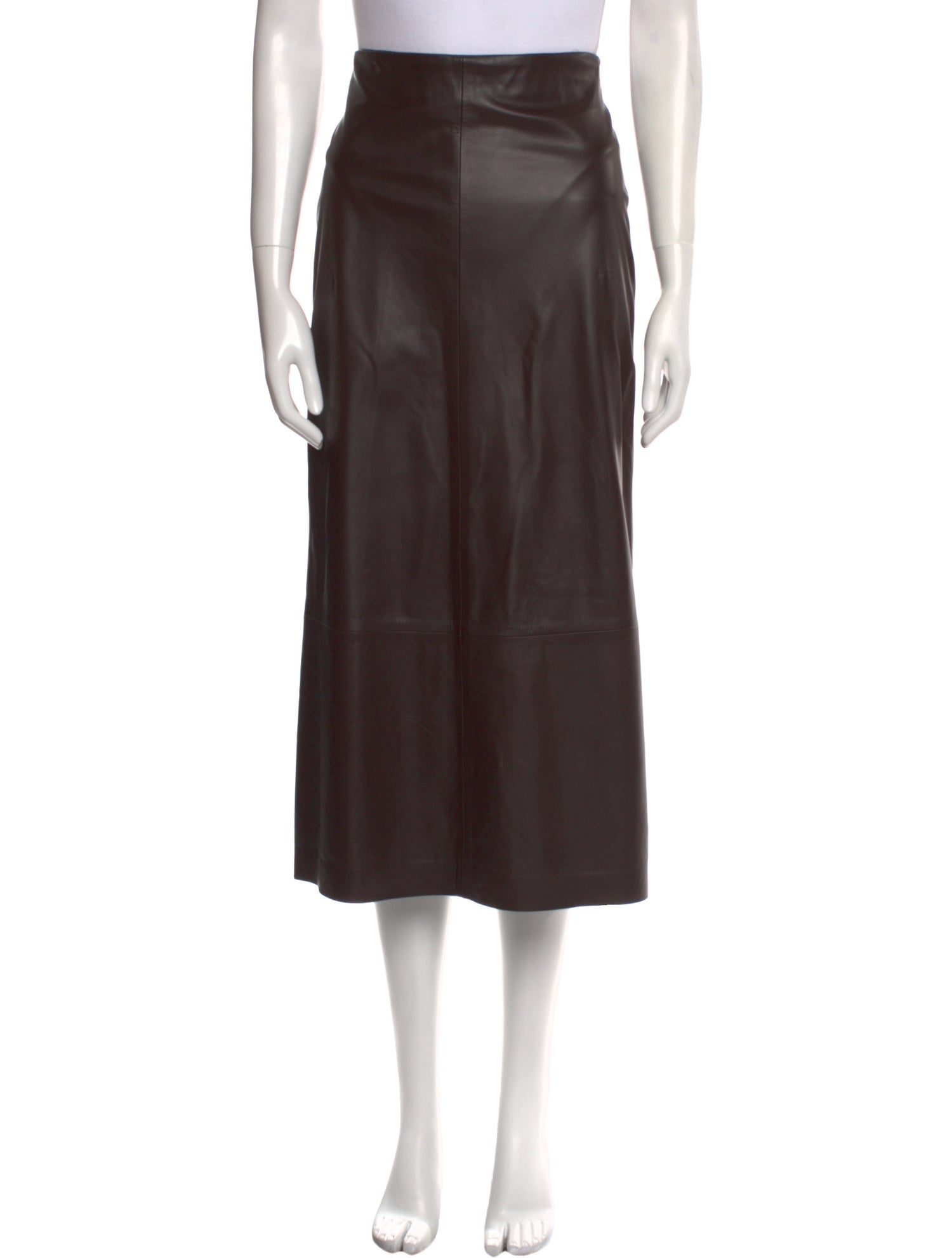 Vince Lamb Leather Midi Length Skirt