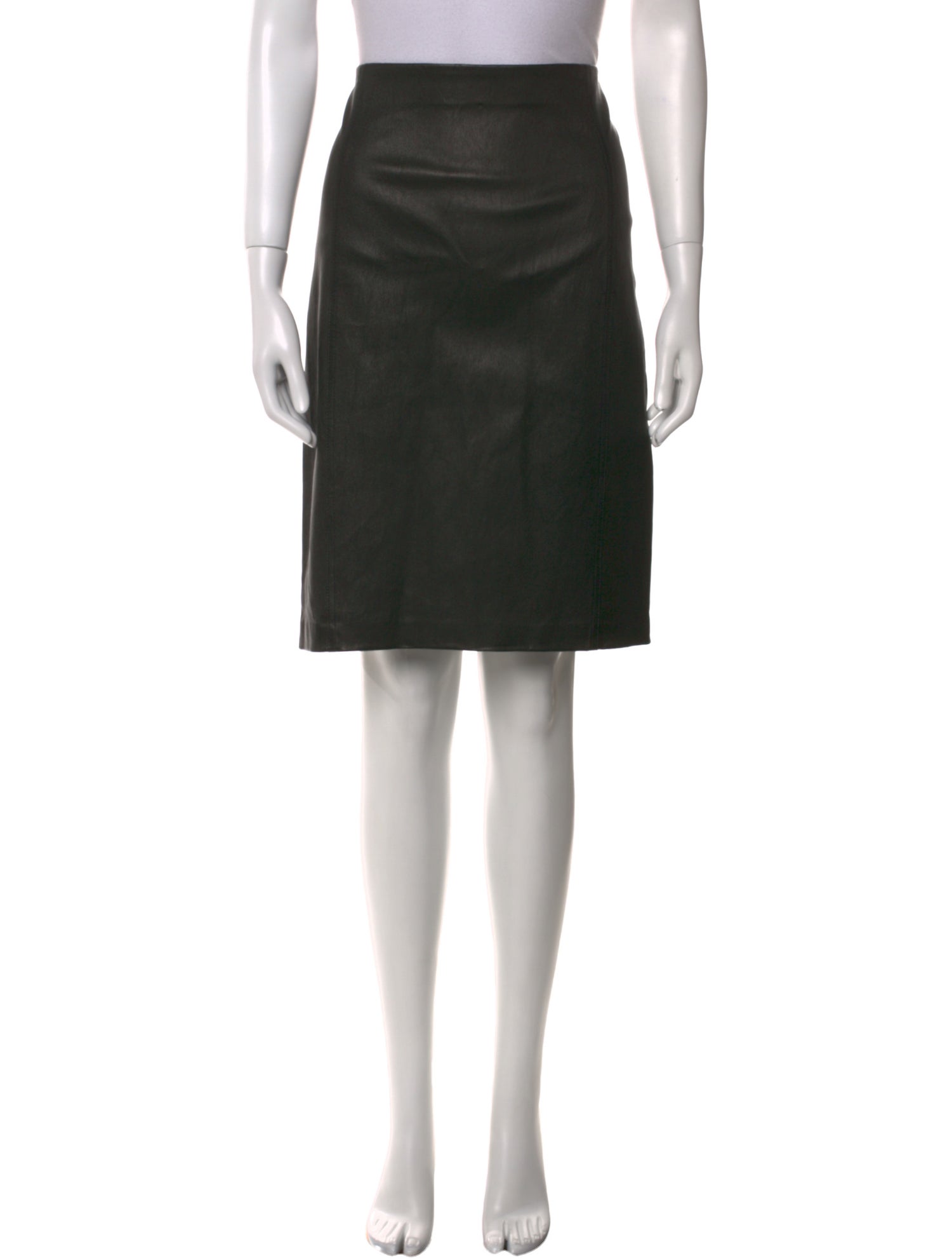 Vince Lamb Leather Knee-Length Skirt