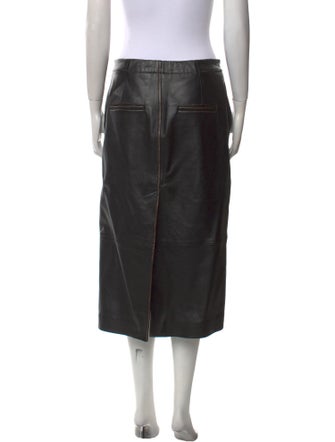 Vince Lamb Leather Midi Length Skirt