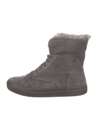 Vince Suede Fur Trim Sneakers