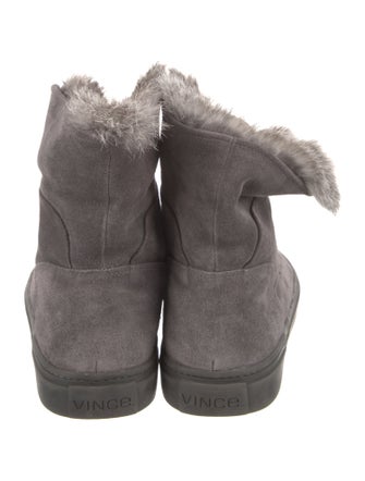 Vince Suede Fur Trim Sneakers