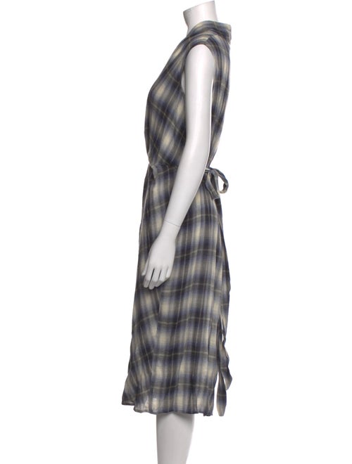 Vince Plaid Print Midi Length Dress