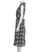 Vince Plaid Print Midi Length Dress