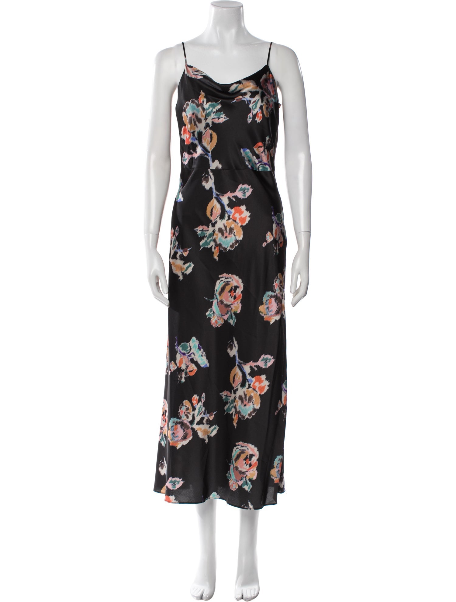 Vince Floral Print Midi Length Dress