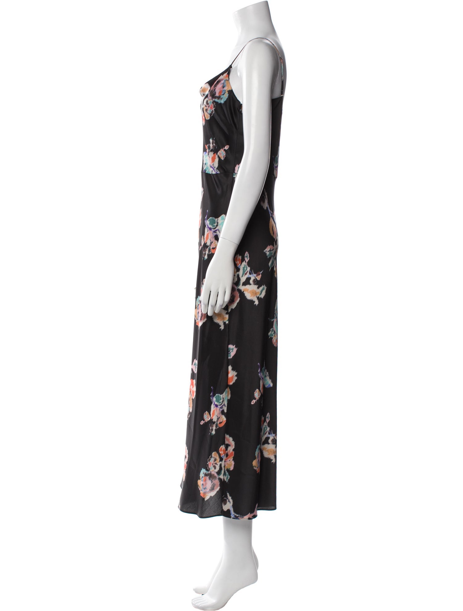 Vince Floral Print Midi Length Dress