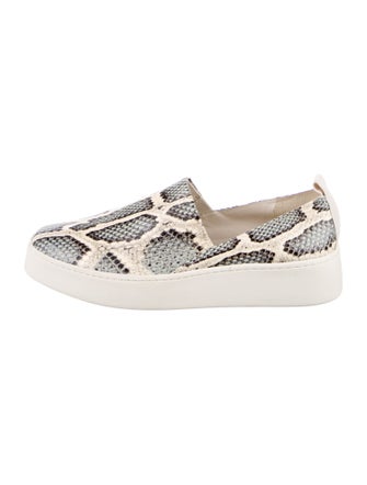 Vince Embossed Leather Animal Print Sneakers
