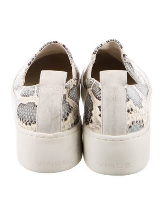 Vince Embossed Leather Animal Print Sneakers