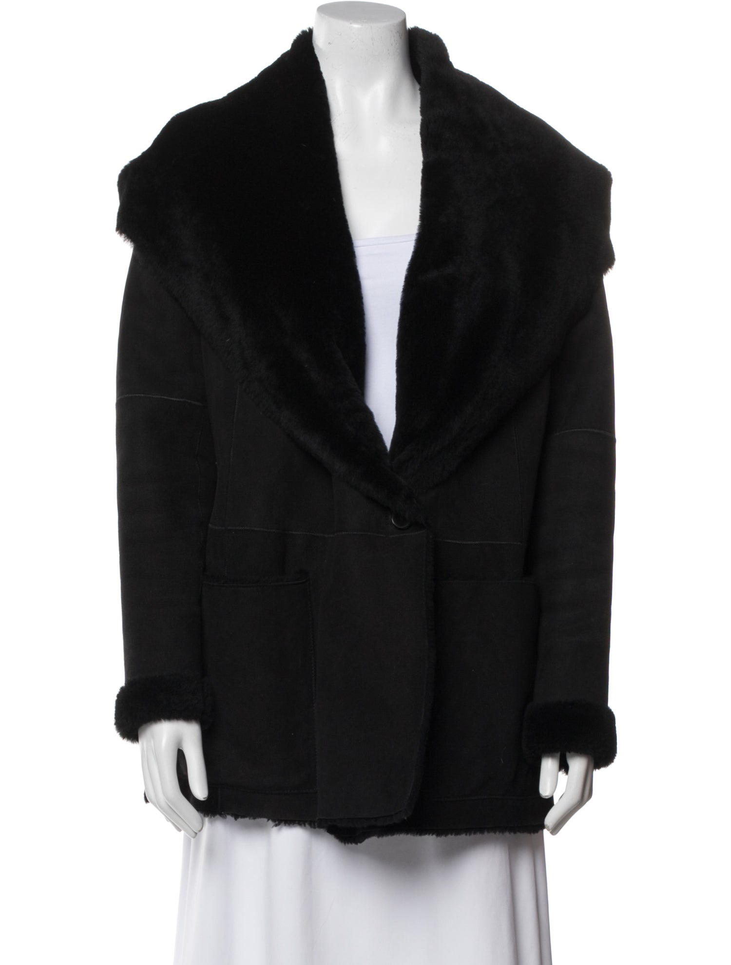 Vince Wool Faux Fur Coat