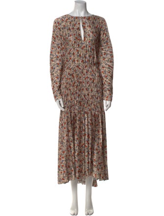 Vince Floral Print Long Dress