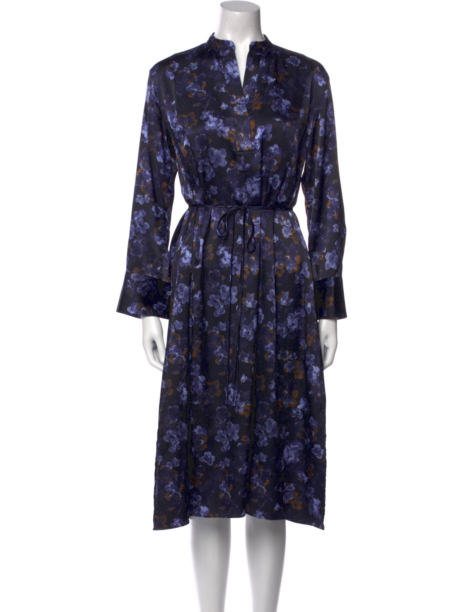 Vince Floral Print Midi Length Dress