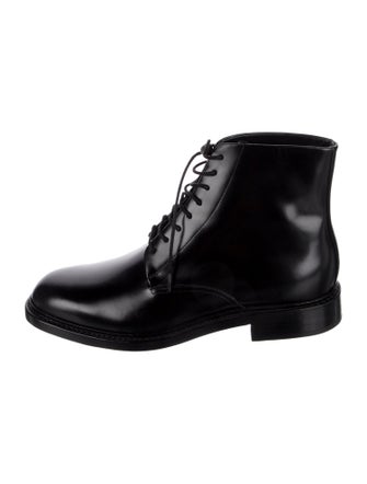 Vince Leather Lace-Up Boots