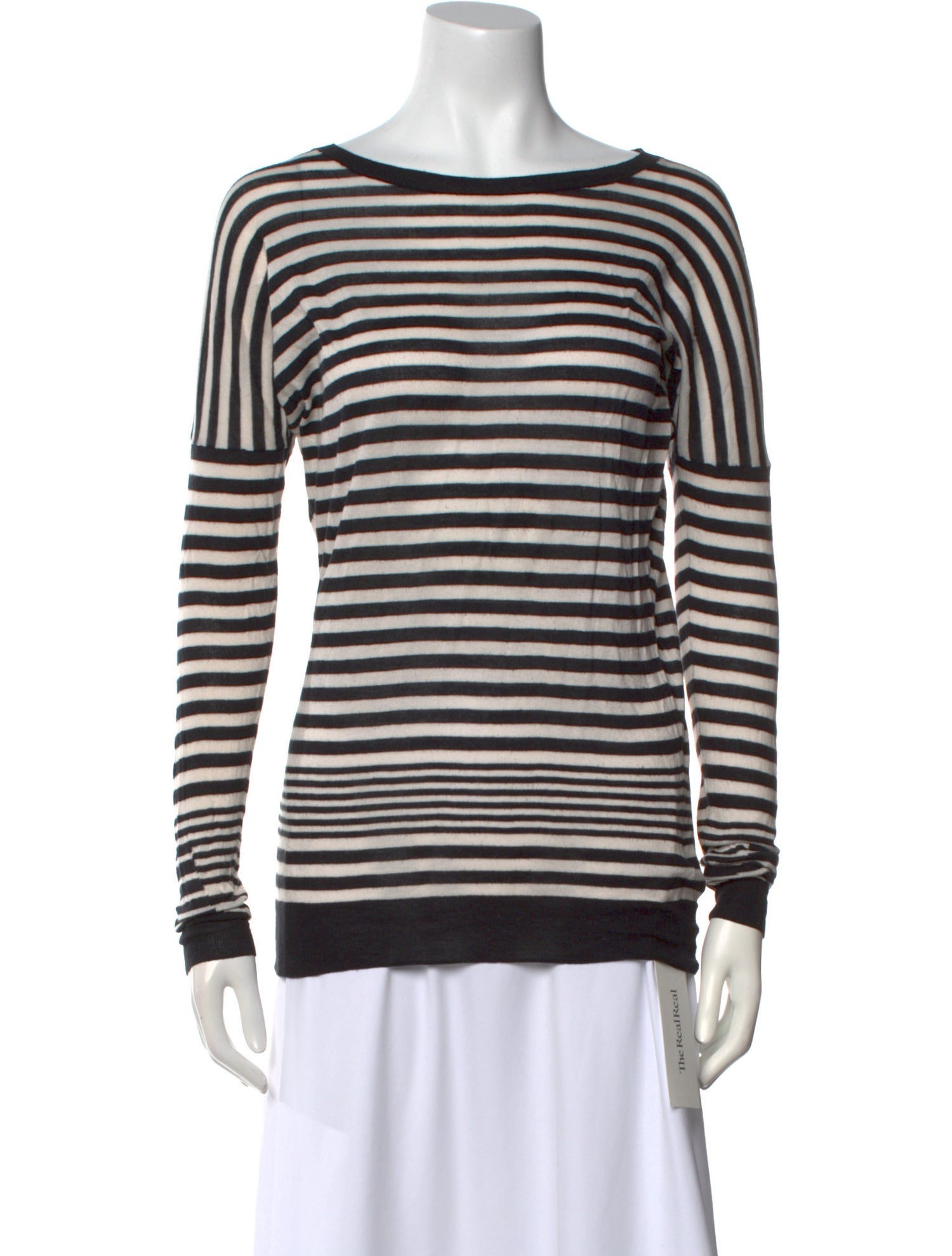 Vince Striped Bateau Neckline Sweater