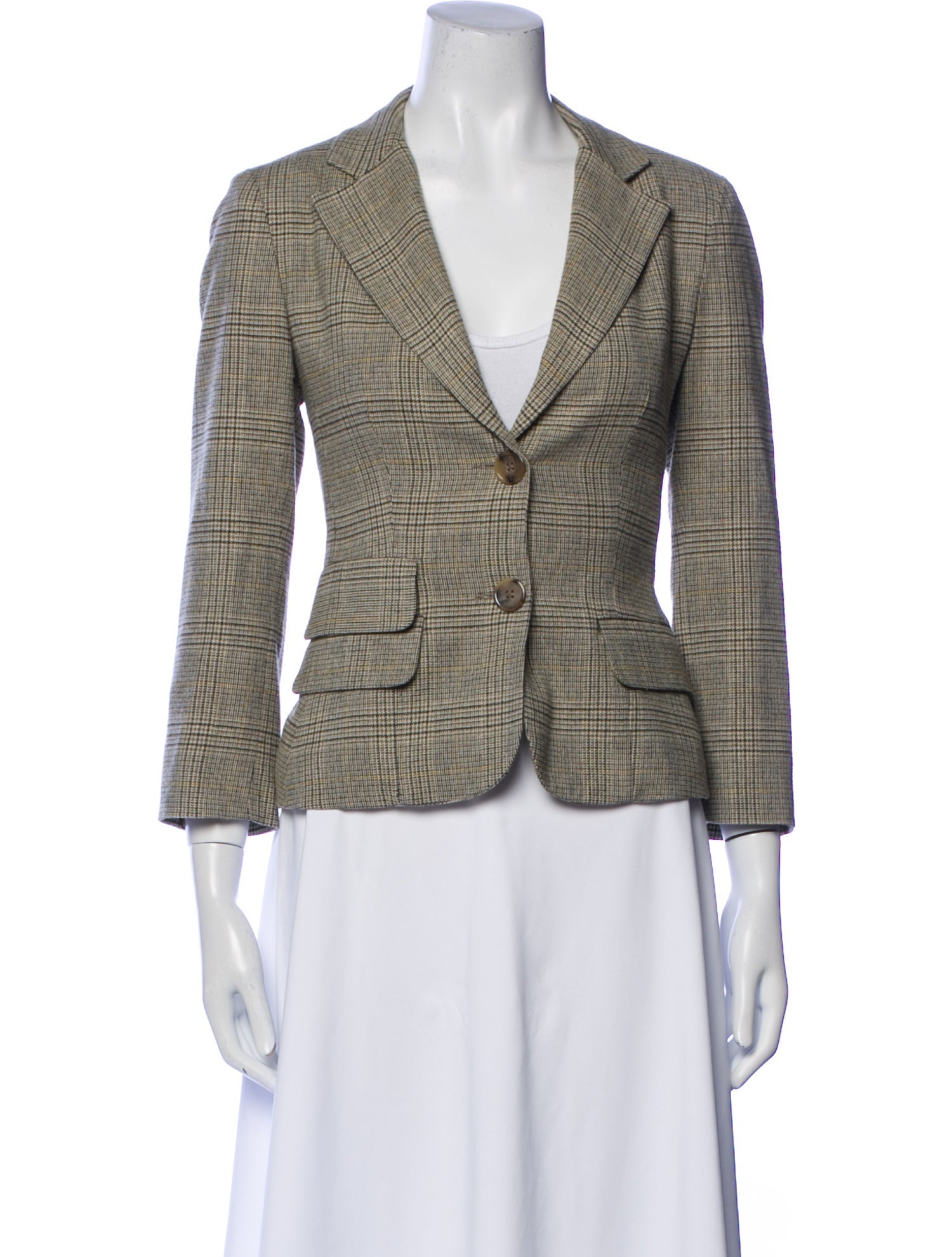 Vince Plaid Print Blazer